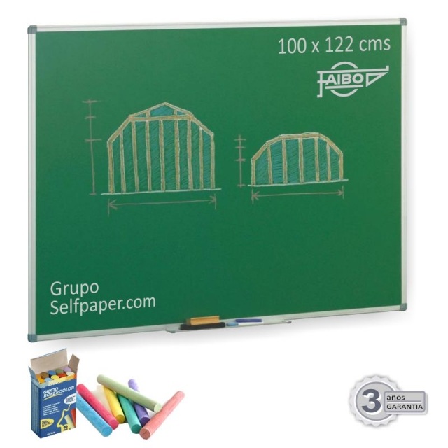 Comprar Pizarra Verde para tiza Faibo 100x122 Marco aluminio