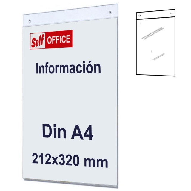 placa soporte pared cartel dina4 folio metacrilato