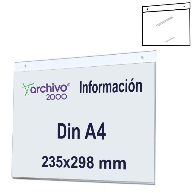 Comprar Placa tipo metacrilato pared Din A4 horizontal 2 tornillos
