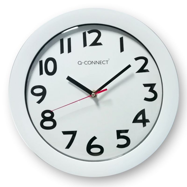 Comprar Reloj Pared Oficina 30 cms, aro blanco, números grandes
