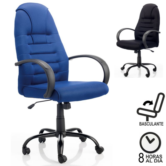 Comprar Silla de oficina Morcego Azul con respaldo alto tipo sillón