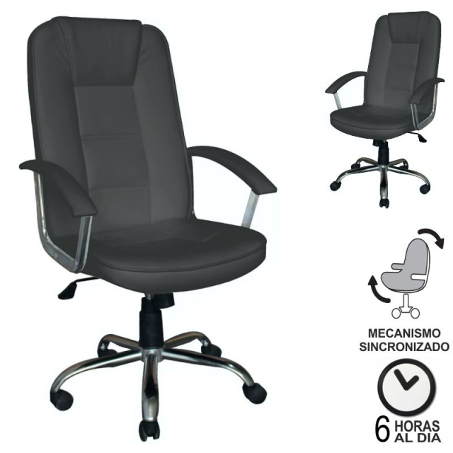 silla direccion simil piel negro q-connect kf1653