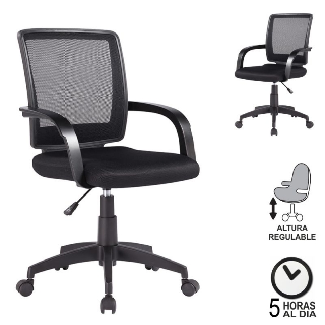 silla oficina qconnect kf19010 respaldo malla