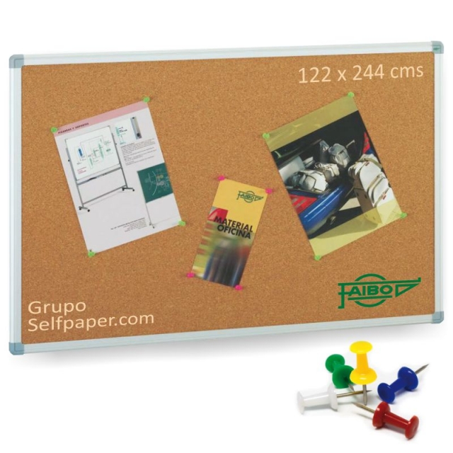 Comprar Tablon panel anuncios corcho 122 X 244 - pizarra enmarcada