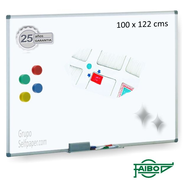 pizarra blanca acero vitrificada 100x122 cms