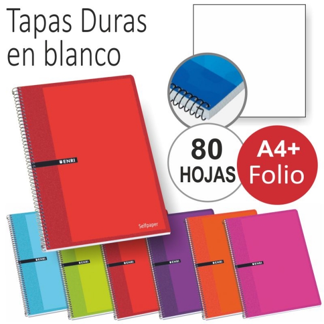 block cuaderno hojas blancas lisas enri folio