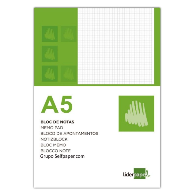 block notas liderpapel din a5 cuartilla cuadros