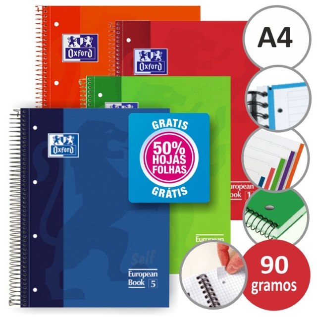 blocks cuadernos oxford 120 hojas european 5