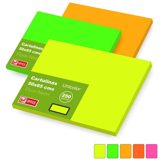 Comprar Cartulinas grandes fluorescentes neon 50x65 cms fluor, fosfi