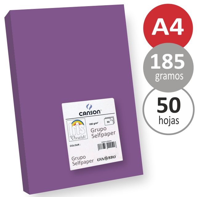 Comprar Cartulina Din A4, folio Violeta, Pack 50 hojas, Canson Iris