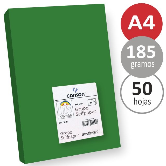 Comprar Cartulina Din A4, folio, verde abeto, navidad 50 hjs, Canson