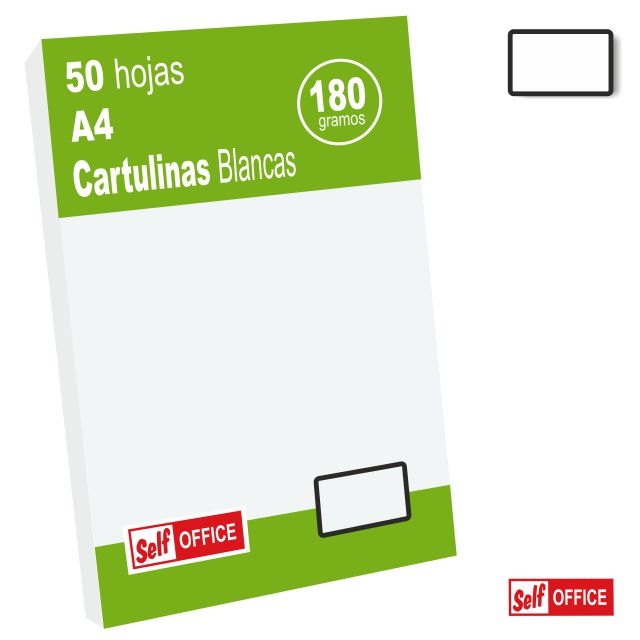 Comprar Cartulinas Din A4 Blancas aptas para impresora 180grs Pte.50
