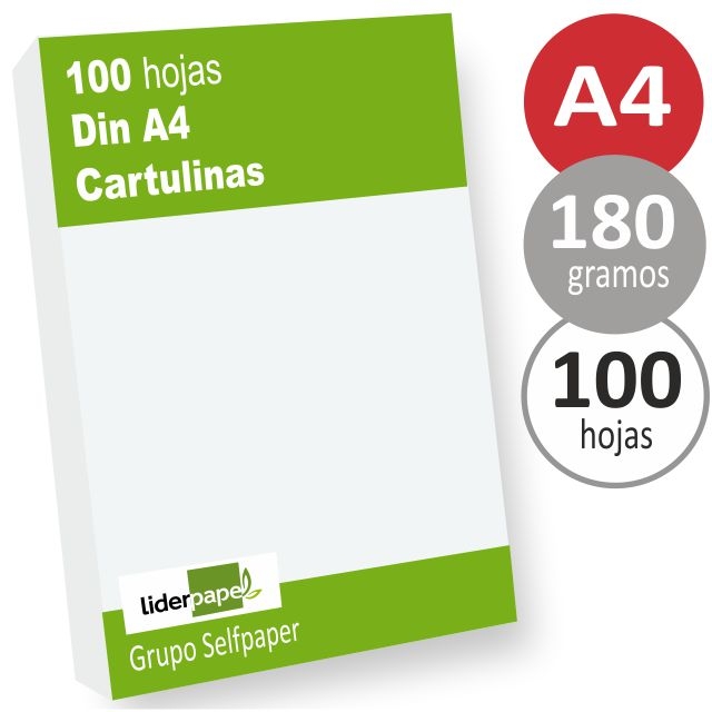 Comprar Cartulinas Din A4 Blanco 180 gramos, impresora - 100 hojas