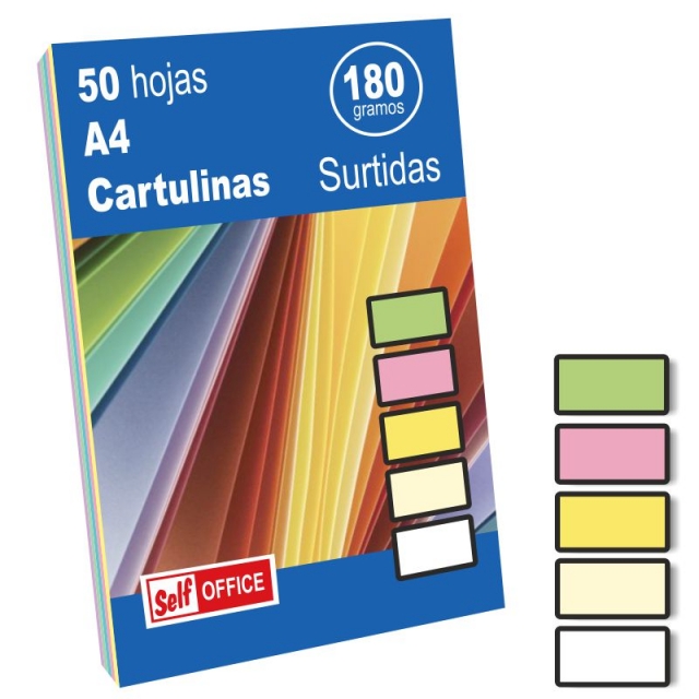 Comprar Cartulinas Din A4 colores claros surtidos Pte. 50