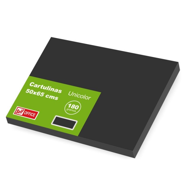 Comprar Cartulinas Grandes 50x65 color negro,180 gramos,Pack 25 hjs.