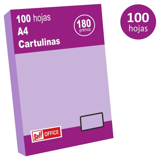 Comprar Cartulinas tamaño folio Din A4 color lila, Pack 100 hojas