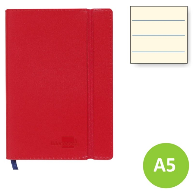 Comprar Cuaderno, libreta, diario, rayas horizontal A5 rojo