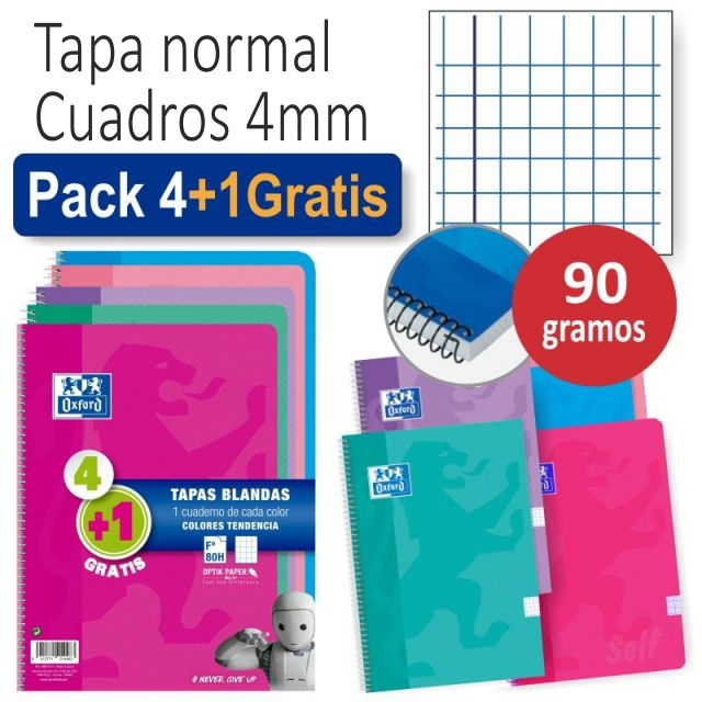 Comprar Cuadernos Oxford, tapas blandas Pack 4+1 gratis, Tendencias