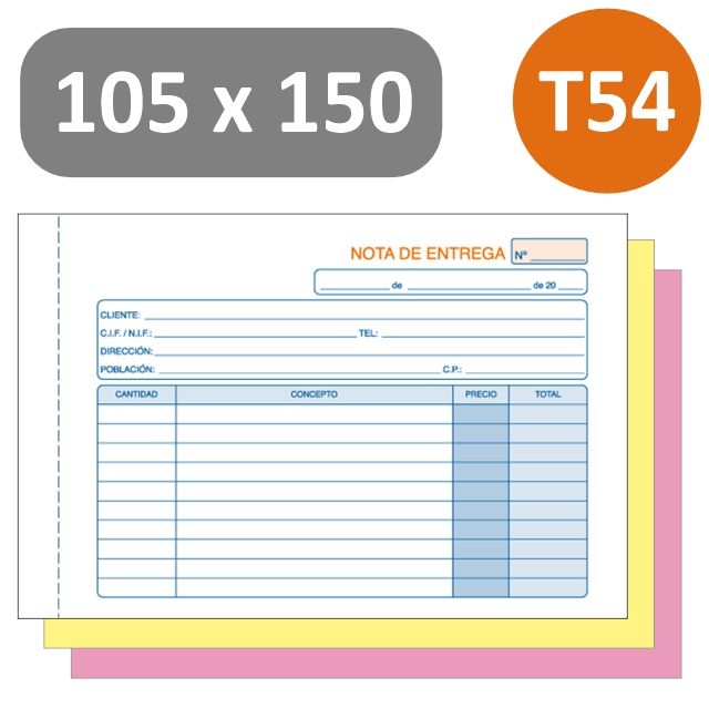 detalle talonario dohe 50054t, t54 nota de entrega