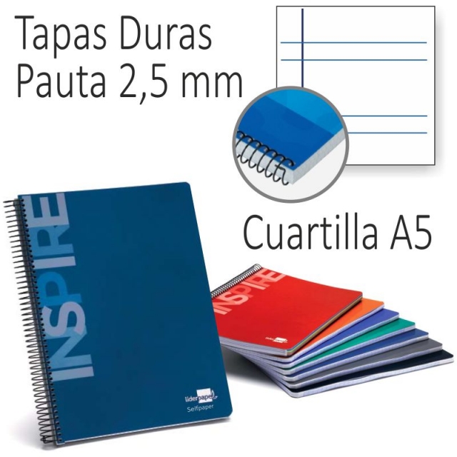Comprar Libreta Tapas duras cuartilla  2 Rayas Pauta estrecha 2.5 mm