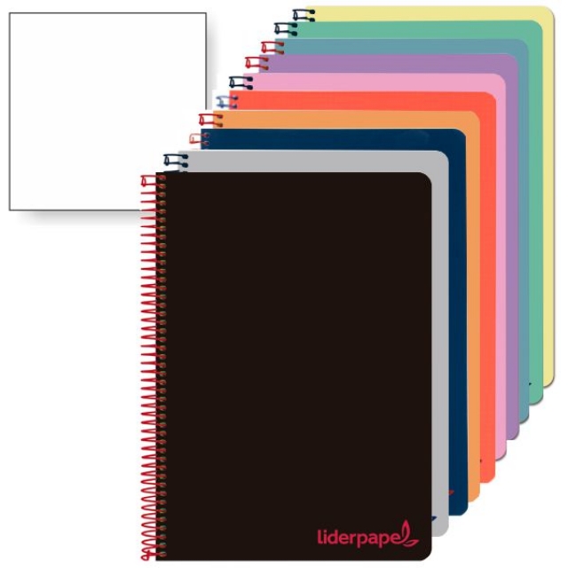 Libreta cuaderno tapas de plástico, hojas en blanco A4 90 gr