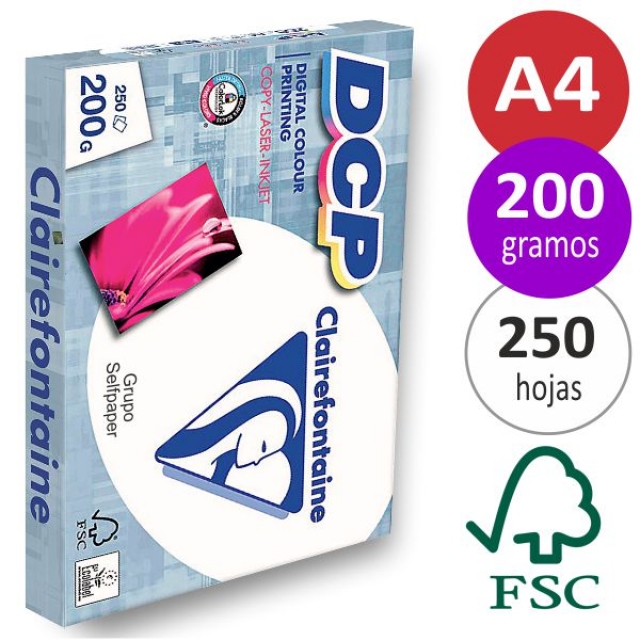 Comprar Papel A4 200 gramos DCP Clairefontaine 250 h. Láser, inkjet