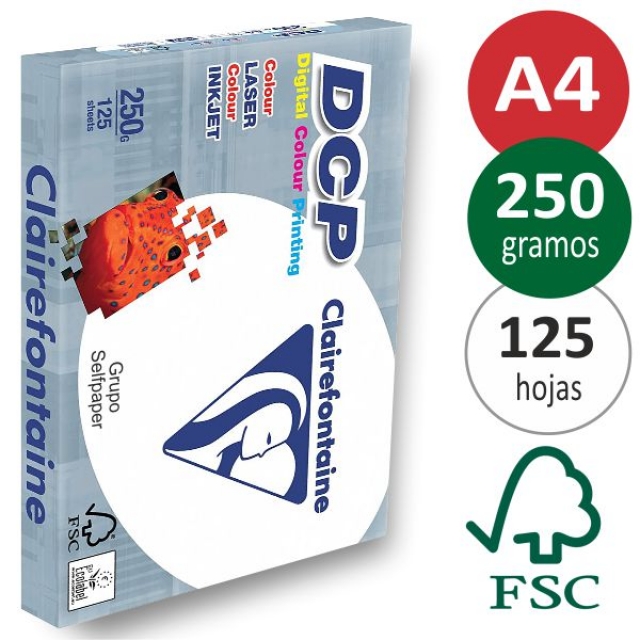 Comprar Papel A4 250 gramos, láser / inkjet DCP Clairefontaine 125 h