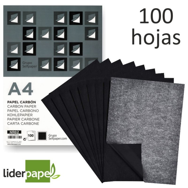 papel carbn, de para calcar liderpapel, caja 100