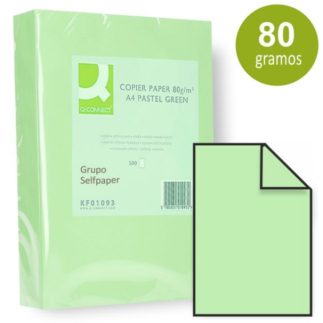 Comprar Papel Color Din A4, 500 hojas, Verde Clarito Natural 80 grs