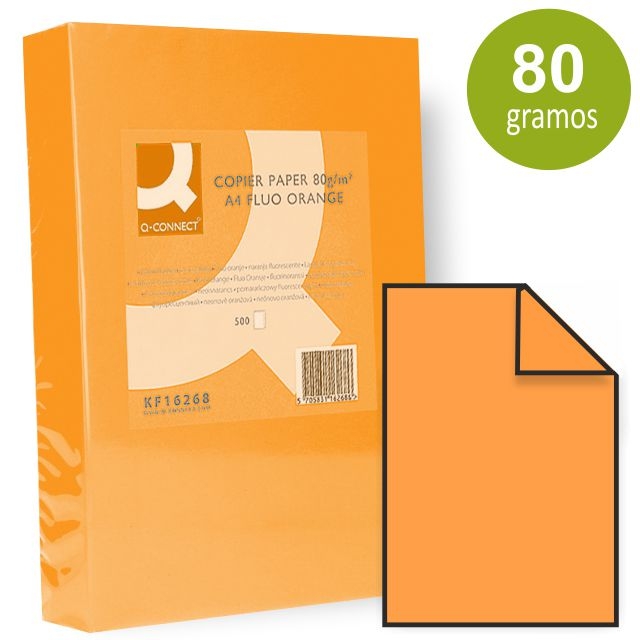 Comprar Papel color naranja fluorescente neón, Din A4, 500 hojas