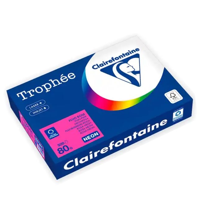 papel color rosa fluorescente neon trophee 2793pc