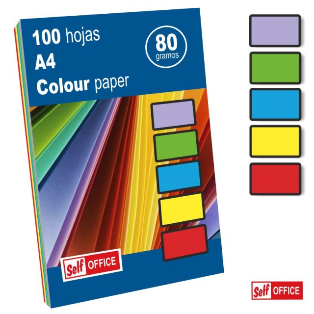 papel de colores vivos din a4 100 hojas
