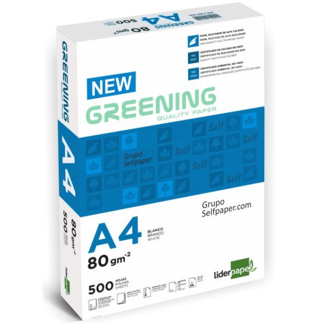 papel din a4 greening folios economicos blancos