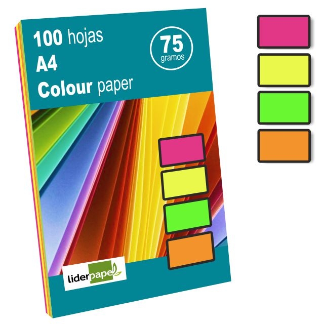 papel fluorescente neon din a4 colores
