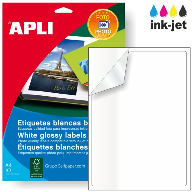 Comprar Papel fotografico adhesivo pegatina etiqueta impresora Apli