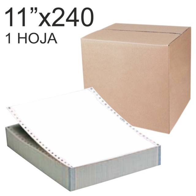 Comprar Papel continuo impresora 11x240 1 tanto, blanco, sin copia