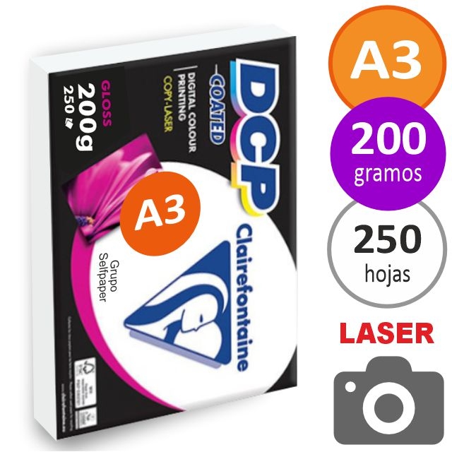 Comprar Papel Láser Din A3, 200 gramos DCP Glossy brillante