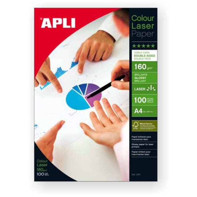Comprar Papel Laser Glossy Apli 160 gramos doble Cara fotográfico