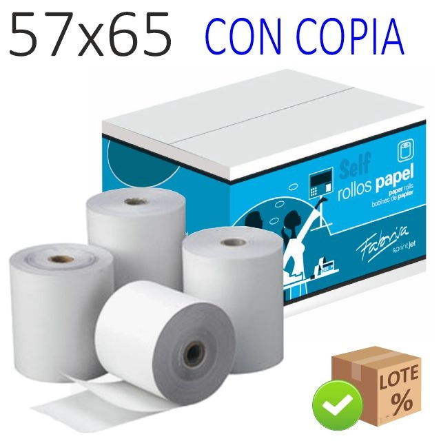 papel registradora 57x65x12 con copia, duplicado,