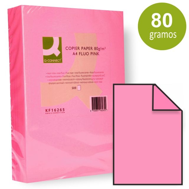 papel rosa neon fluorescente folios din a4