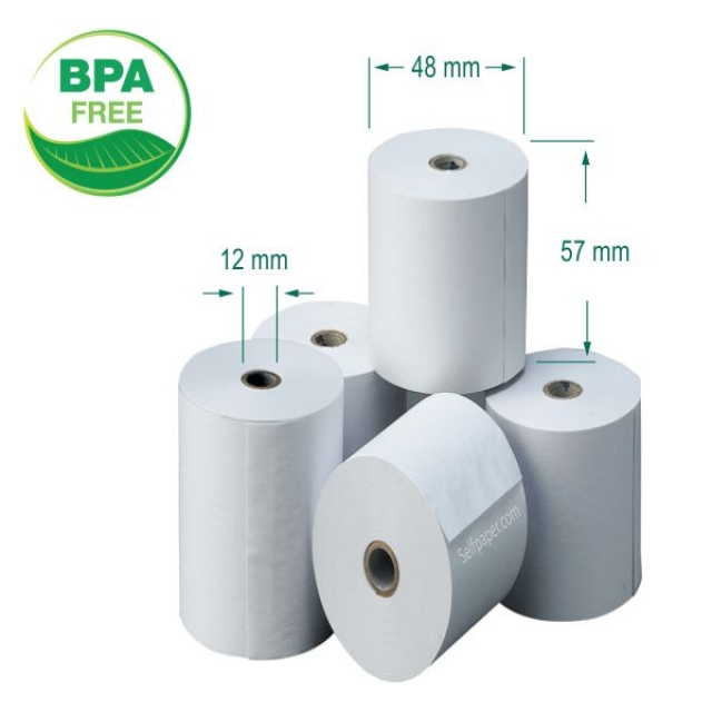 papel termico 57x48 rollo tarjetero tpv recargas