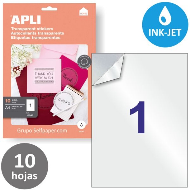 Comprar Plastico transparente adhesivo Din A4 para impresoras inkjet