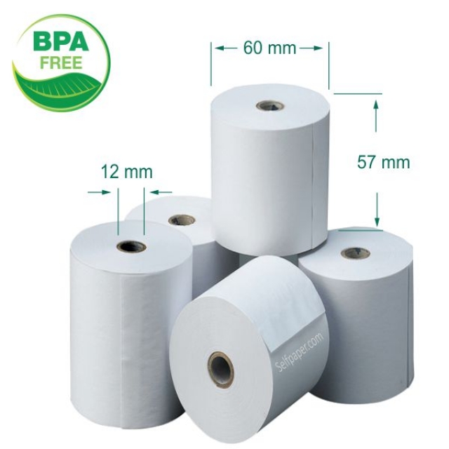 rollo papel termico 57x60x12 sin bisfenol a bpa