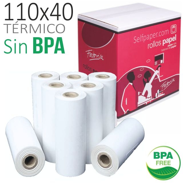 10 Rollos Papel Térmico 57x120x25 Sin Bisfenol A - La Tienda del Rollo