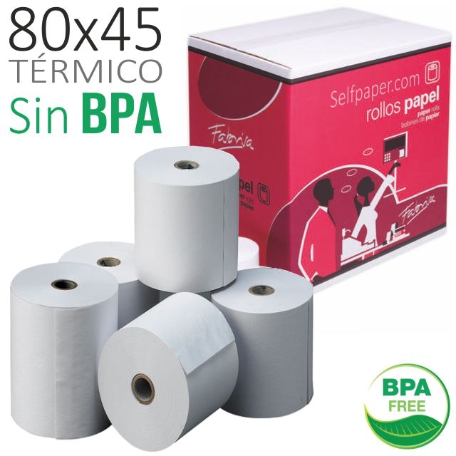 Comprar Rollos de papel térrmico 80x45x12 - Sin Bpa - En Envase