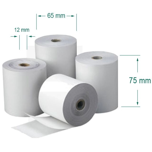 rollos papel registradora 75x65 con copia