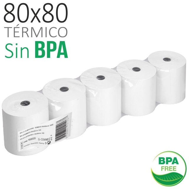 Comprar Rollos papel térmico 80x80x12, sin BPA, impresora ticket TPV
