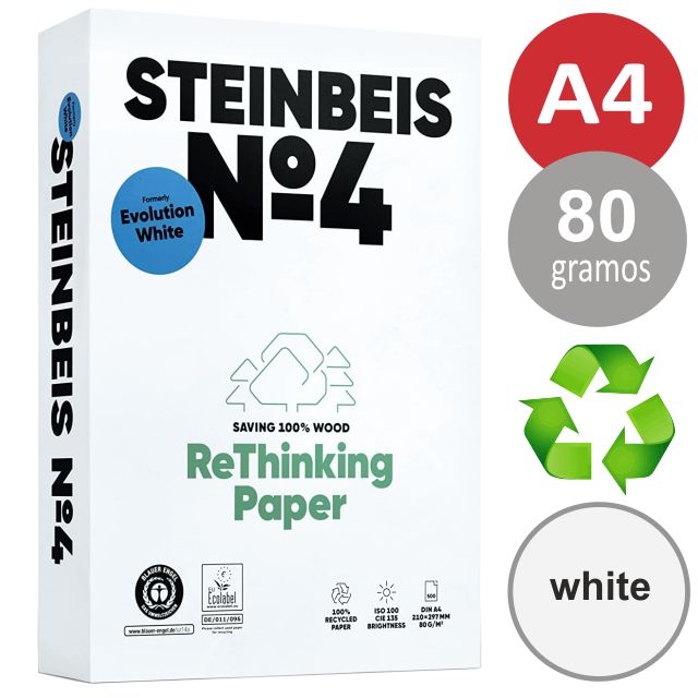Comprar Steinbeis Nº 4 Papel Din A4 reciclado, folios, ultra blancos