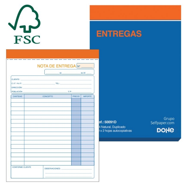 talonarios notas entrega duplicado t91