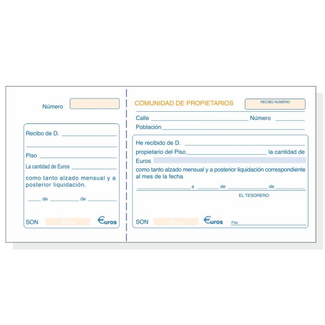 Comprar Talonario Recibos Comunidad Propietarios T-48 con matriz